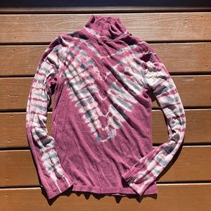 We The Free purple tie dye turtle neck long sleeve, size extra large